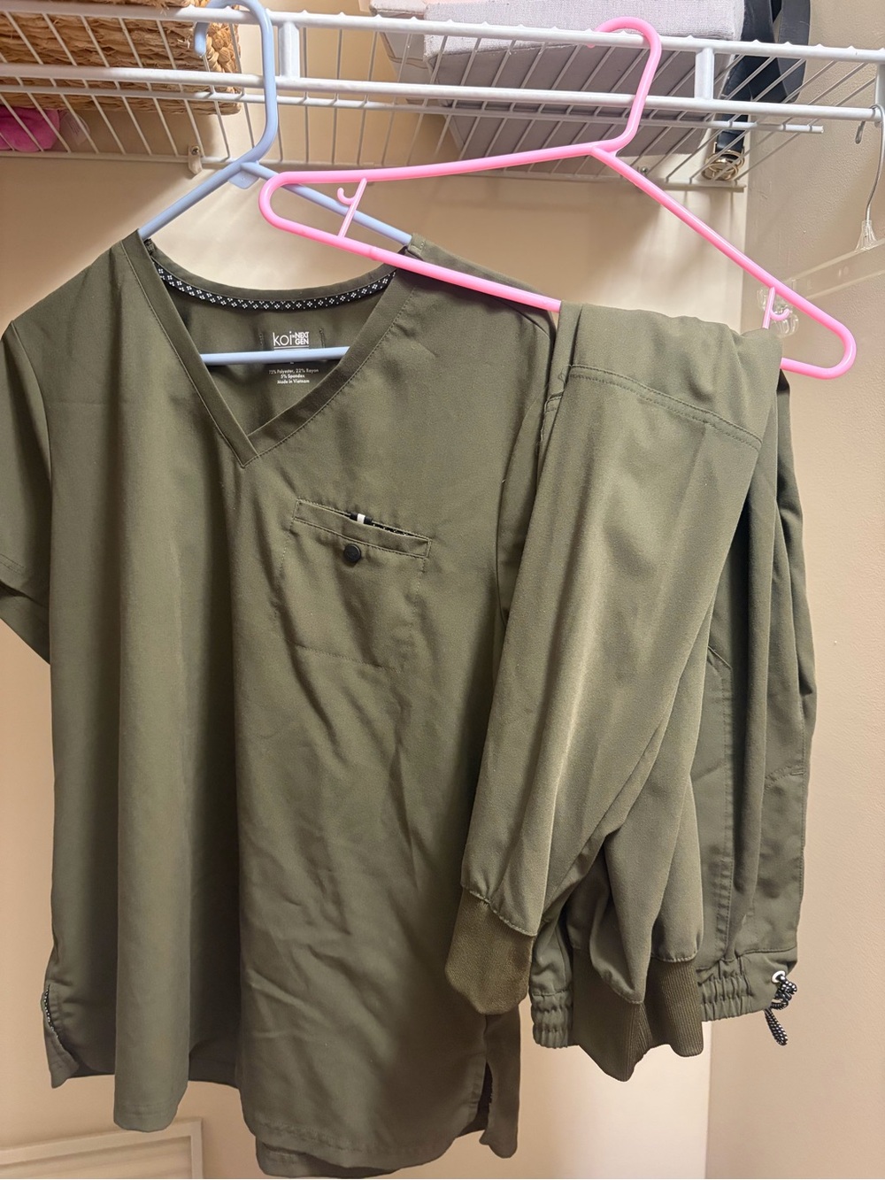 Koi Essentials Olive Green Scrub Set